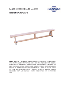 BANCO SUECO DE 2 M. DE MADERA REFERENCIA: REA20345