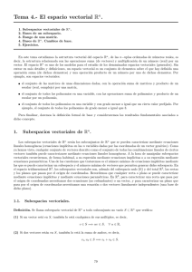 Espacio Vectorial Rn: Subespacios, Bases y Rango de Matrices