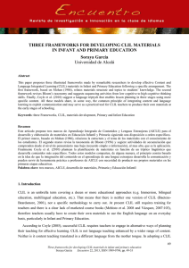 THREE FRAMEWORKS FOR DEVELOPING CLIL MATERIALS IN