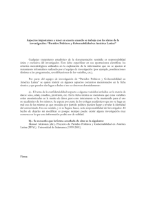 Aspectos importantes a tener en cuenta cuando se trabaje con los
