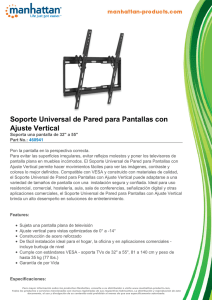 Soporte Universal de Pared para Pantallas con Ajuste Vertical