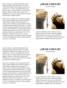 orar o rezar? - Iglesia de Cristo