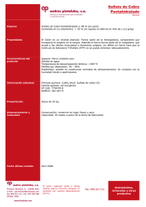 Sulfato de Cobre Pentahidratado