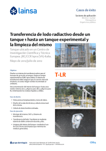 Transferencia de lodo radiactivo desde un tanque 1 hasta