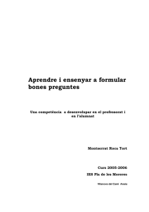 Aprendre i ensenyar a formular bones preguntes