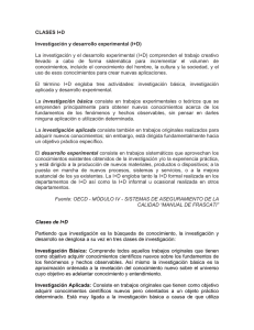 La investigación y el desarrollo experimental (I+D)
