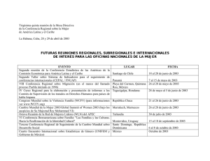 Futuras reuniones regionales, subregionales e internacionales de