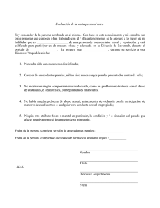 Evaluación de la visita personal laico Soy conocedor de la persona
