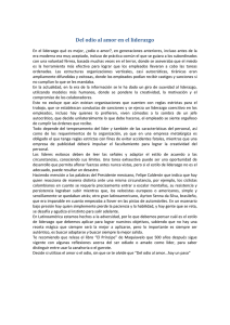 Del odio al amor en el liderazgo
