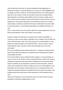 Orfeo me lleva de la mano por un camino