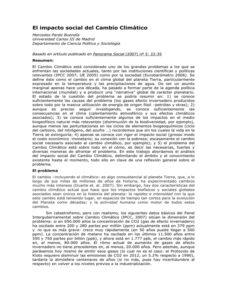 El Impacto Social Del Cambio Climático