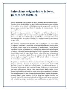 Infecciones originadas en la boca, pueden ser mortales