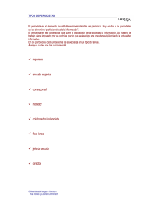 reportero enviado especial corresponsal redactor colaborador