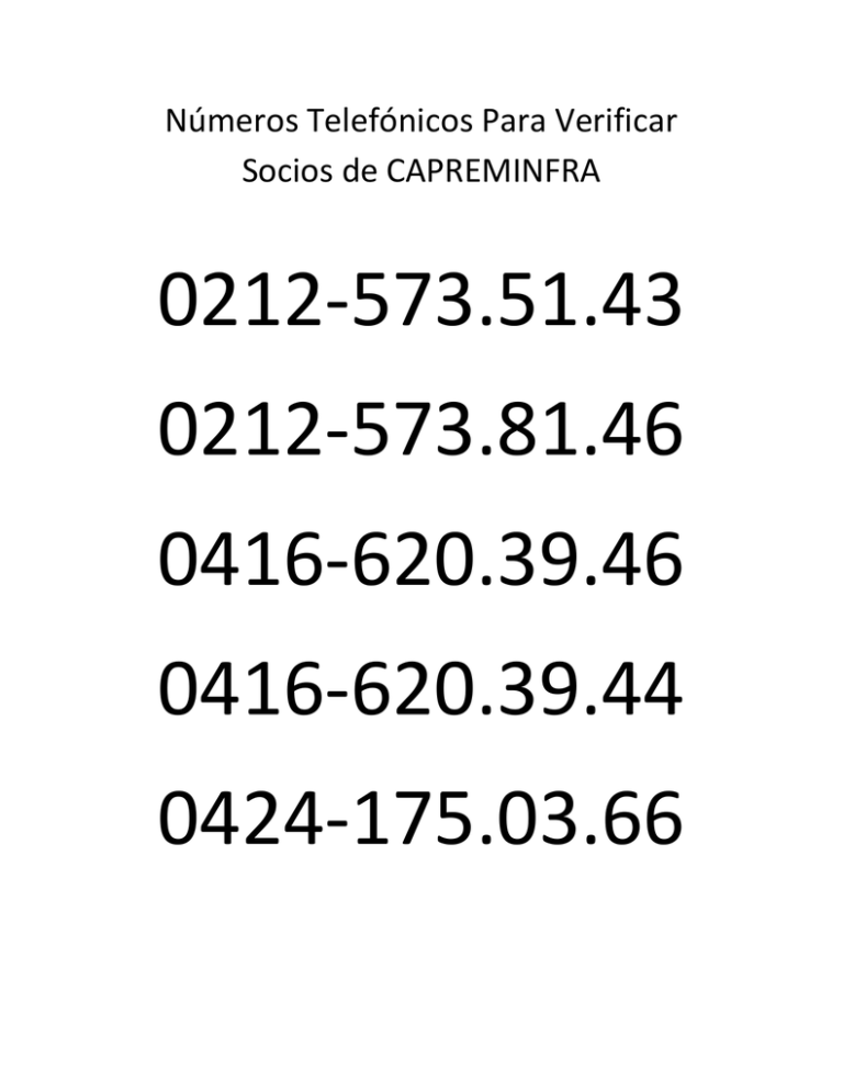 Ejemplos De Números Telefónicos YZFTE