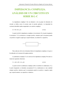 Impedancia Compleja y Análisis RLC Serie - Laboratorio AC
