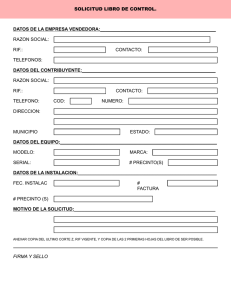 SOLICITUD LIBRO DE CONTROL. DATOS DE LA EMPRESA