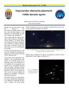 Espectacular alineación planetaria visible durante agosto