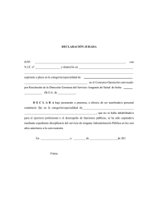 Documento a cumplimentar con declaración jurada