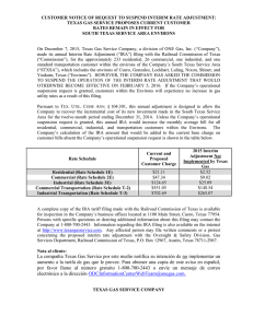 Notice of Intent To Change Rates