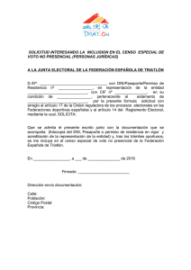 SOLICITUD INTERESANDO LA INCLUSION EN EL CENSO