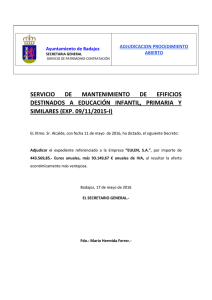 SERVICIO DE MANTENIMIENTO DE EFIFICIOS DESTINADOS A