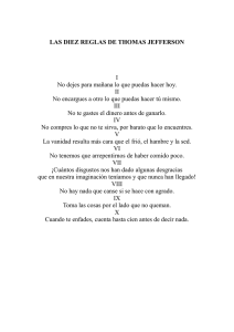 LAS DIEZ REGLAS DE THOMAS JEFFERSON I No