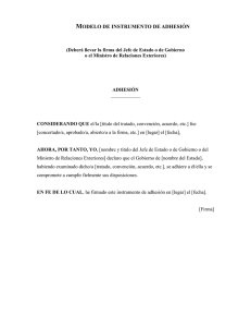 MODELO DE INSTRUMENTO DE ADHESIÓN