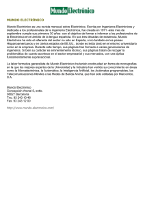 MUNDO ELECTRÓNICO Mundo Electrónico es una revista mensual