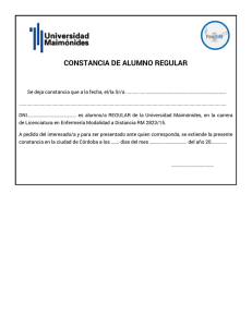 Constancia Alumno Regular Universidad Maimónides