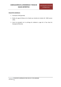 cancelación de la residencia y ficha de salida definitiva