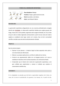 TEORÍA DE LA GENERACIÓN ESPONTÁNEA Área disciplinar
