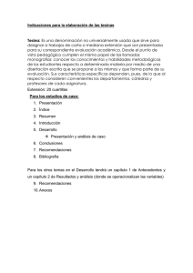Indicaciones para la elaboración de las tesinas. Publicado