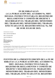 a la publicación del acuerdo no. Mdt2015