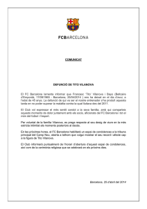 Comunicat del Barça sobre la defunció de Tito Vilanova