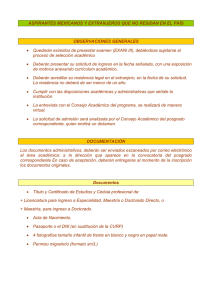 ASPIRANTES MEXICANOS Y EXTRANJEROS QUE NO RESIDAN