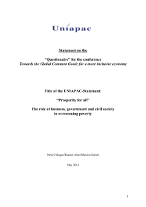 Statement on the “Questionaire” for the conference Towards the
