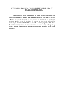 EL TRATAMIENTO DE LAS DIETAS Y ASIGNACIONES DE VIAJE