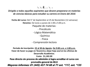 CURSO PROPEDÉUTICO Dirigido a todos aquellos