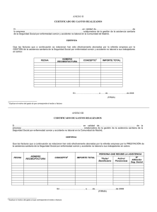 ANEXO II CERTIFICADO DE GASTOS REALIZADOS ANEXO III