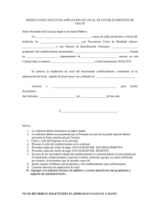 MODELO PARA SOLICITAR AMPLIACION DE LOCAL DE
