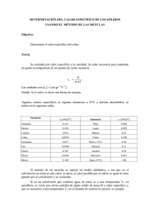 Determinación calor específico de los sólidos