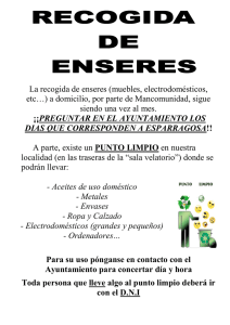 La recogida de enseres (muebles, electrodomésticos, etc…) a