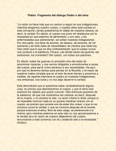 Platón: Fragmento del diálogo Fedón o del alma “La razón no