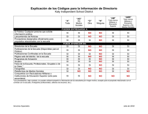 Explicación de los Códigos para la Información de Directorio