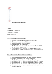 EUROPEAN INTEGRATION I