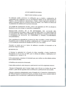 AYUNTAMIENTO DE BERA EDICTO DE NOTIFICACIÓN No