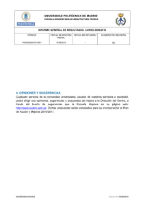 4. opiniones y sugerencias - Universidad Politécnica de Madrid