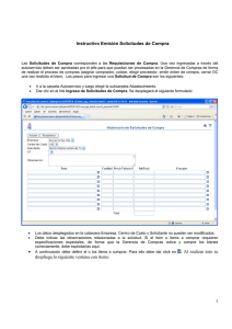 1 Instructivo Emisión Solicitudes de Compra. despliega la siguiente