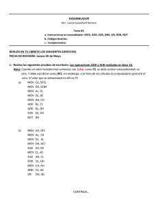 ENSAMBLADOR REALIZA EN TU LIBRETA LOS SIGUIENTES