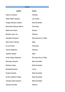 Jugador Equipo Alarcon Gustavo Chelsea Alfaro Martin Ignacio Los